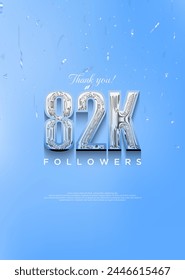 82k thank you followers with bright blue numbers and with a cool theme.