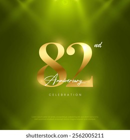 82nd Anniversary celebration, Eighty-second year Anniversary celebration on lights background for celebration event, festive illustration.