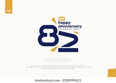 82nd anniversary celebration icon logotype