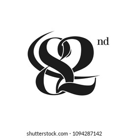 82nd Anniversary Celebration simple monogram Design. pictogram vector icon, simple years birthday logo label, black and white stamp isolated