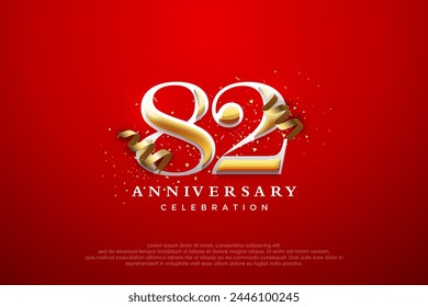 82nd anniversary celebration, vector premium elegant and luxurious design. Premium vector background for greeting and celebration.