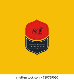 82nd anniversary logo boundary design vector