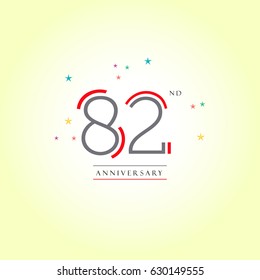 82nd Anniversary vector logo template