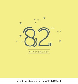 82nd Anniversary vector logo template