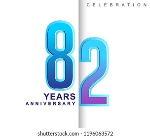 82nd Years Anniversary with colorful design. Applicable for brochure, flyer, Posters, web and Banner Designs, anniversary celebration
