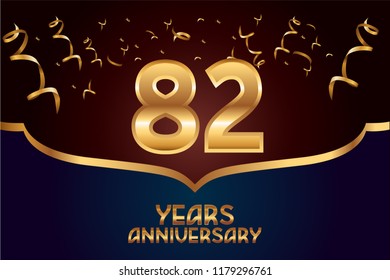 82th Anniversary Gold Numbers Background Anniversary Stock Vector ...