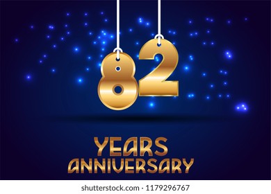 82th Anniversary gold numbers. background for anniversary