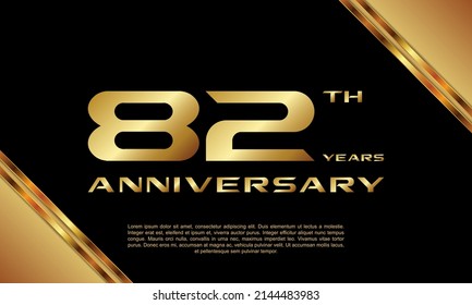 82. Jubiläumslogotype. Jubiläum-Template-Design für Broschüren, Broschüren, Magazine, Broschüren, Banner, Web, Einladung oder Grußkarte. Vektorgrafiken.