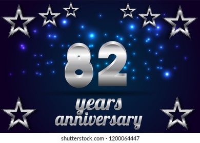 82th Anniversary numbers. background for anniversary