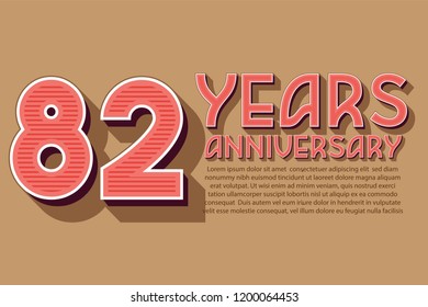 82th Anniversary numbers. background for anniversary