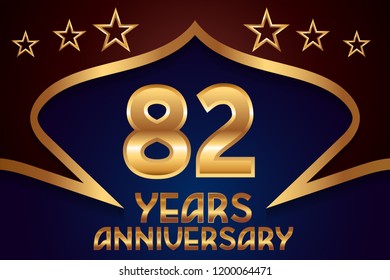 82th Anniversary numbers. background for anniversary