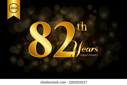 82th anniversary template design. for booklet, leaflet, magazine, brochure poster, banner, web, invitation or greeting card. Vector illustrations.