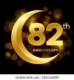 Concepto de diseño de plantillas para el 82º aniversario del evento de celebración del aniversario. Ilustración de plantilla de vectores de logotipo