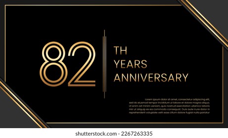 82th year anniversary design template. vector template illustration