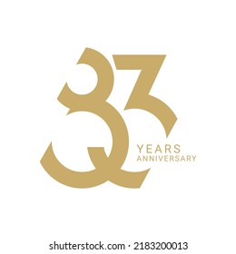 83, 83rd Years Anniversary Logo, Golden Color, Vector Template Design element for birthday, invitation, wedding, jubilee and greeting card illustration. svg