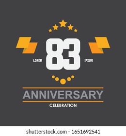Diseño de plantillas de concepto vectorial de celebración de 83 años
