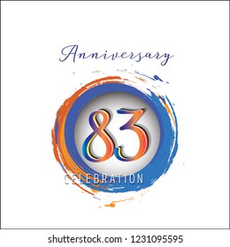 83 Anniversary Logo light orange blue