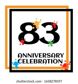83 Jubiläum Logo-Vektorillustration Vorlage. Design für Banner, Grußkarten oder Print