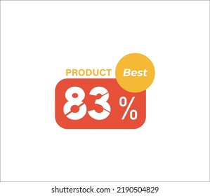 83% Best Product banner tag product label vector art illustration Isolated on White Background