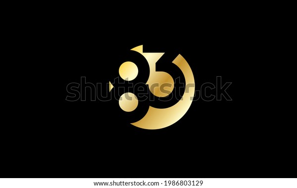 83 Circle Gold Negative Space Number Stock Vector (Royalty Free) 1986803129