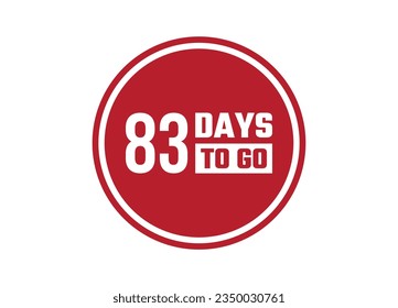 83 days to go red vector banner illustration isolated on white background