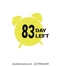 83 days left icon vector illustration countdown number banner templates time