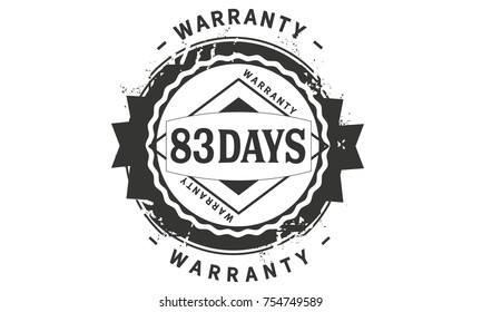 83 days warranty icon vintage rubber stamp guarantee