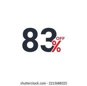 83% Discount Coupon design. Sale tags set vector badges template. Sale offer price sign. Special offer symbol. Discount promotion. Discount badge shape. Vector illustration template 