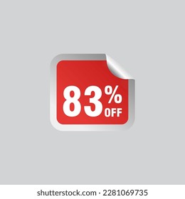 83 discount, Sales Vector badges for Labels, , Stickers, Banners, Tags, Web Stickers, New offer. Discount origami sign banner 
