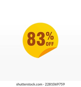 83 descuento, distintivos de vectores de venta para etiquetas, , pegatinas, banners, etiquetas, etiquetas, etiquetas web, nueva oferta. Banner de signo de origami de descuento 