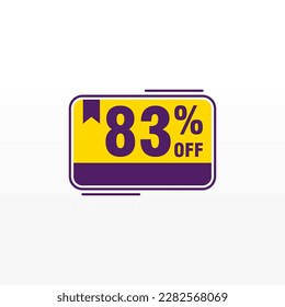 83 discount, Sales Vector badges for Labels, , Stickers, Banners, Tags, Web Stickers, New offer. Discount origami sign banner 