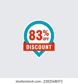 83 descuento, distintivos de vectores de venta para etiquetas, , pegatinas, banners, etiquetas, etiquetas, etiquetas web, nueva oferta. Banner de signo de origami de descuento 