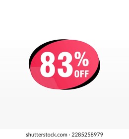83 descuento, distintivos de vectores de venta para etiquetas, , pegatinas, banners, etiquetas, etiquetas, etiquetas web, nueva oferta. Banner de signo de origami de descuento 