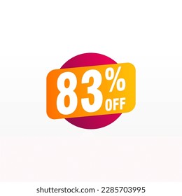 83 descuento, distintivos de vectores de venta para etiquetas, , pegatinas, banners, etiquetas, etiquetas, etiquetas web, nueva oferta. Banner de signo de origami de descuento 