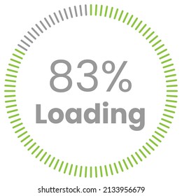 83% de carga. Gráficos de círculo 83% Vector de infografía, 83% listo para usar para diseño web ux-ui