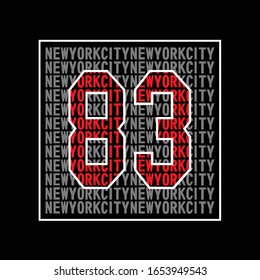 83 new york city typography, vector illustration
