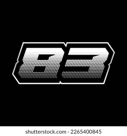 83 Number Speed Logo Design Template Inspiration, Vector Illustration For Sticker, Racing.