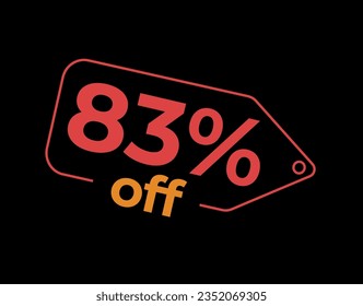 83 %off. Sale and discount labels. Discount price icon. %Off. percent sales. Vector Illustration. Image for sale, image for promotion. Limited Special offert