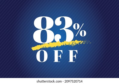 83% off tag eighty three percent discount black friday sale white letter blue gradient  background