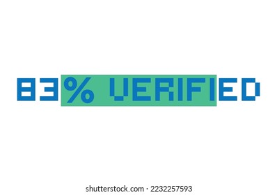 83% porcentaje verificado ilustración de arte vectorial con fuente fantástica y color verde