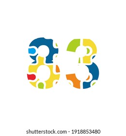 83 Puzzle-Nummer-Abbildung. Vektorgrafik-EPS10