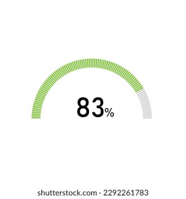 83% semicircle percentage diagrams, 83 Percentage ready to use for web design, infographic or business.