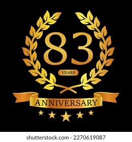 83 th Anniversary logo template illustration. suitable for you