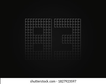 83 Vektornummer aus Metallkettenzaun. Für Logo, Markenzeichen, Design-Elemente, Anwendung und mehr. 