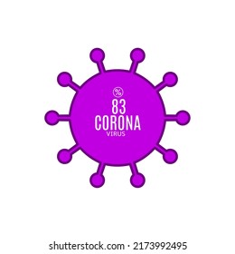 83% vector sign symbol in the form of virus illustration, corona outbreak diagnosis stamp, isolated on white background