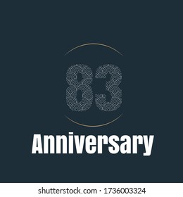 83 year anniversary celebration, vector design for celebrations, invitation cards and greeting cards