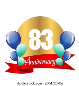 83 year anniversary celebration, vector design for celebrations, invitation cards and greeting cards