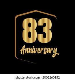 83 year anniversary celebration, vector design for celebrations, invitation cards and greeting cards
