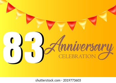 83 year anniversary celebration, vector design for celebrations, invitation cards and greeting cards