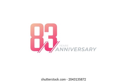 Vector de celebración del 83 Aniversario. Feliz Aniversario Saludo Celebra la Ilustración de Diseño de Plantilla